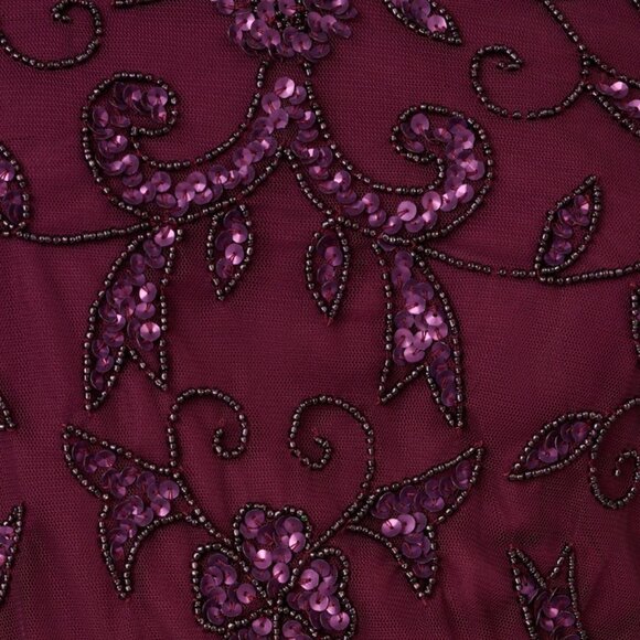 Adrianna Papell Sequined-Mesh Evening Gown Cassis Plus Size 14W - Picture 6 of 7
